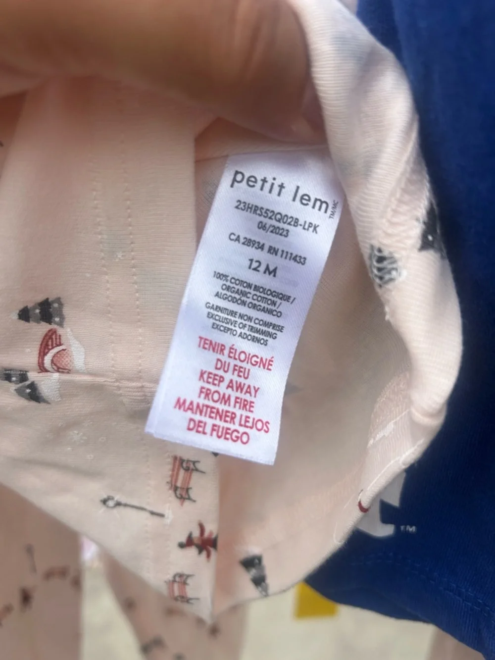 Petit Lem Light Pink Holiday Print Kids Pajama Set